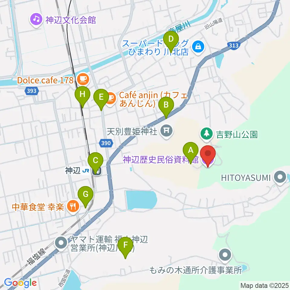福山市神辺歴史民俗資料館周辺の駐車場・コインパーキング一覧地図