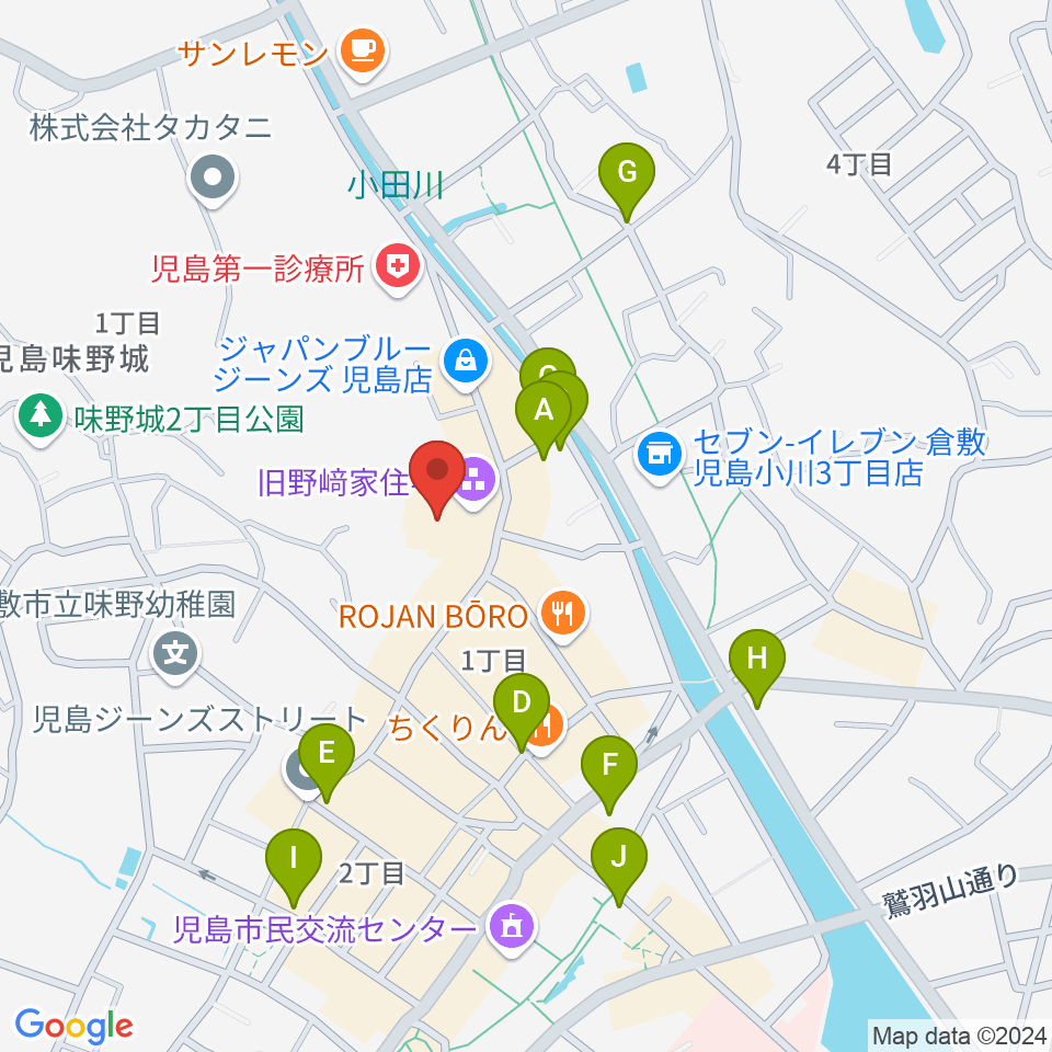 野﨑家塩業歴史館周辺の駐車場・コインパーキング一覧地図