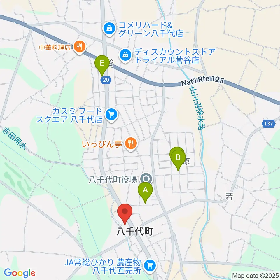八千代町歴史民俗資料館周辺の駐車場・コインパーキング一覧地図