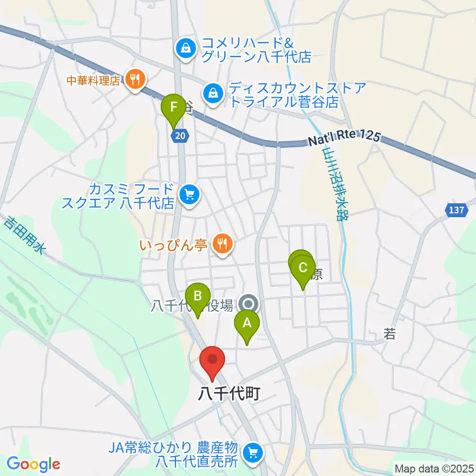 八千代町歴史民俗資料館周辺の駐車場・コインパーキング一覧地図