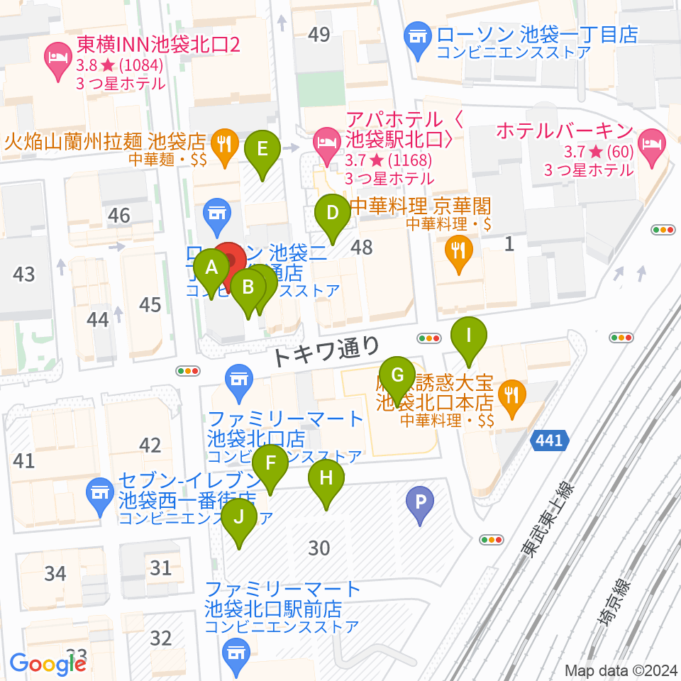 Vivo Sound Studio周辺の駐車場・コインパーキング一覧地図