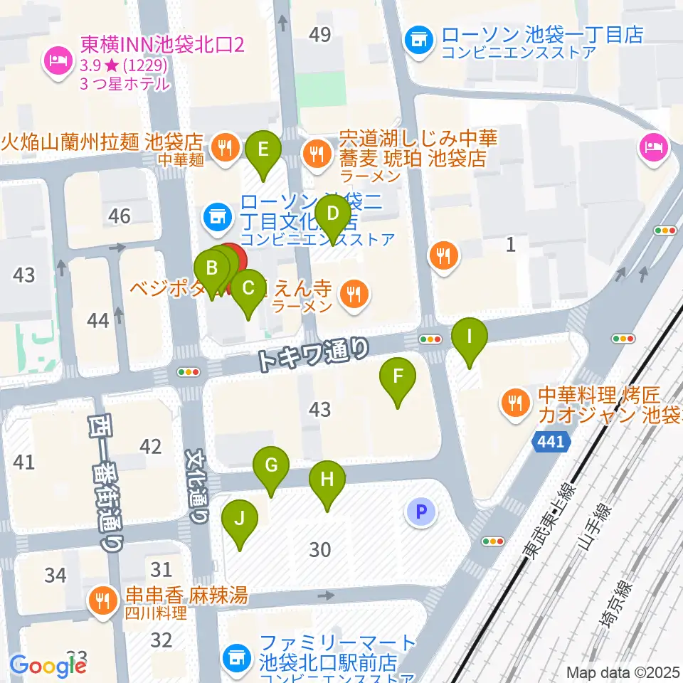Vivo Sound Studio周辺の駐車場・コインパーキング一覧地図