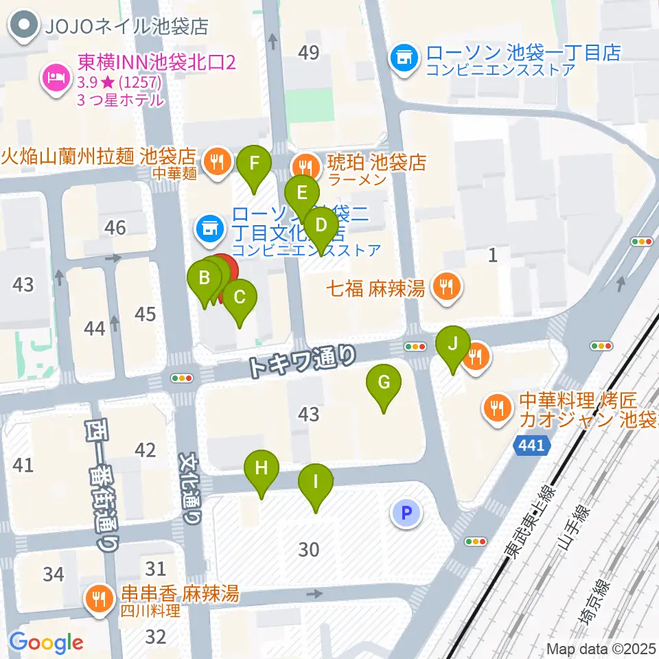 Vivo Sound Studio周辺の駐車場・コインパーキング一覧地図