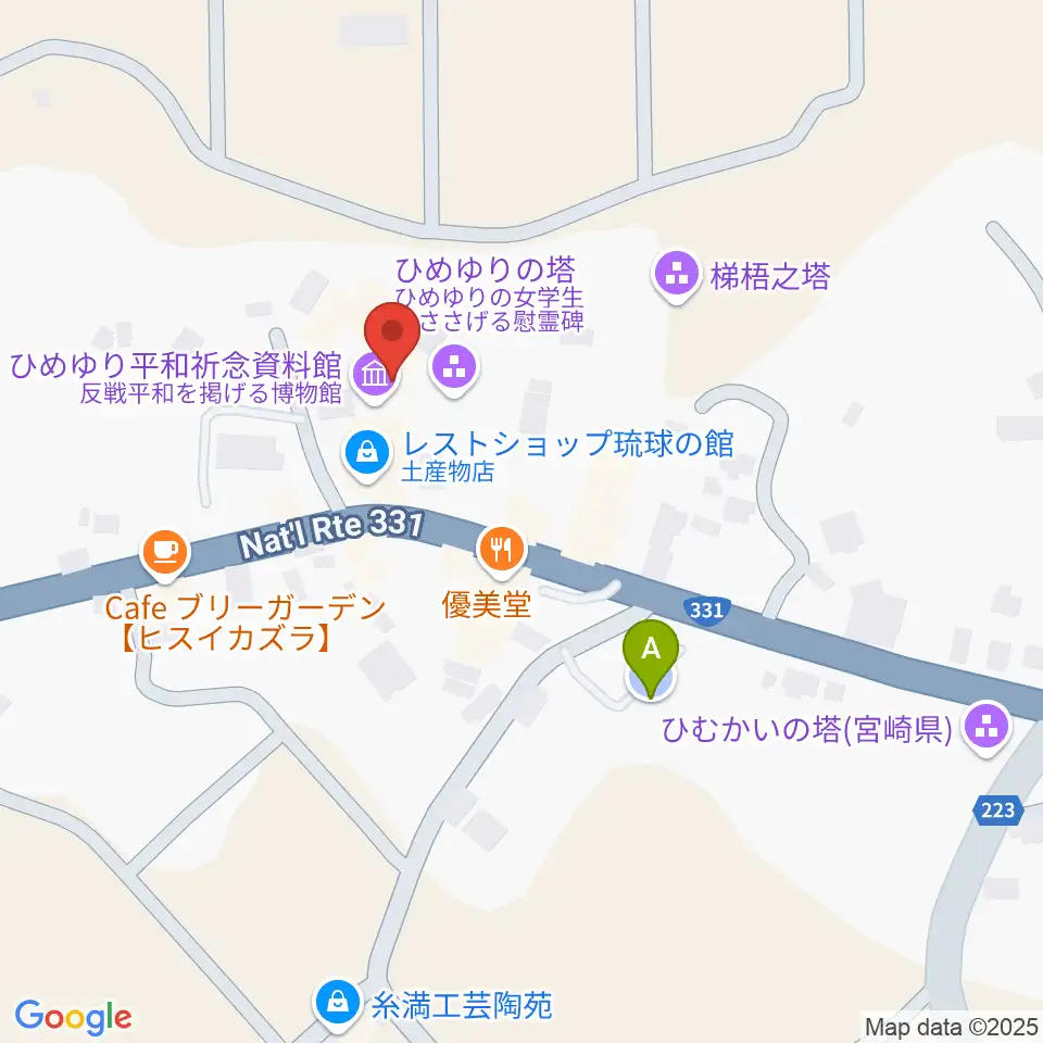 ひめゆり平和祈念資料館周辺の駐車場・コインパーキング一覧地図