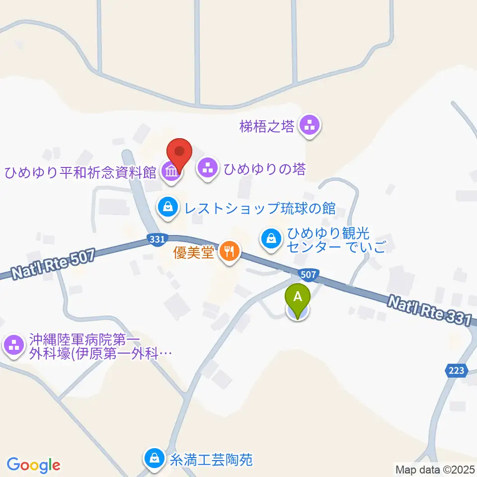 ひめゆり平和祈念資料館周辺の駐車場・コインパーキング一覧地図