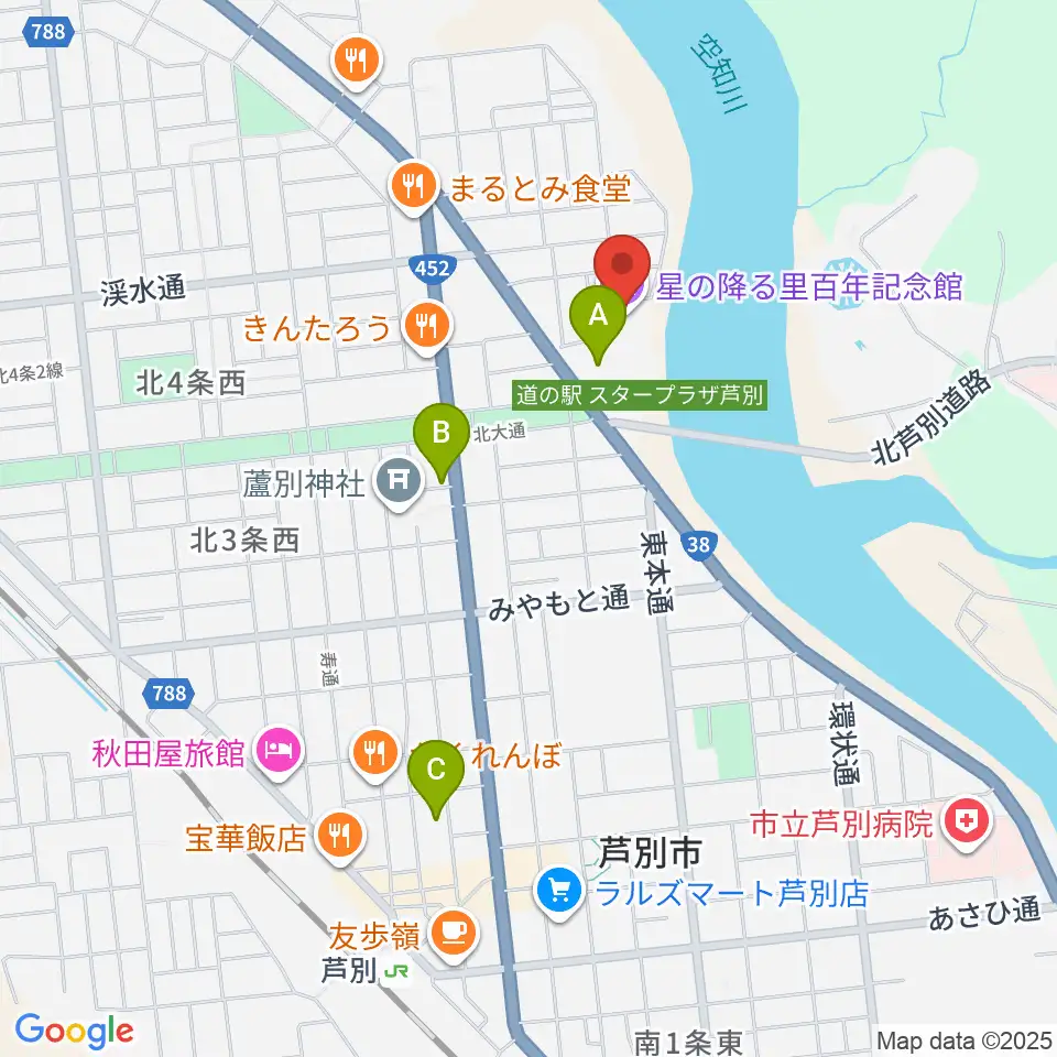 星の降る里百年記念館周辺の駐車場・コインパーキング一覧地図