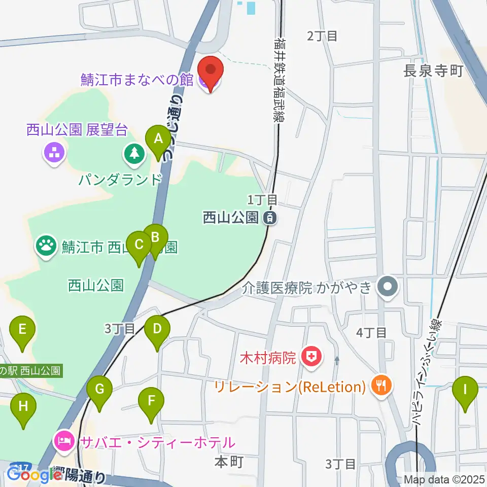 鯖江市まなべの館周辺の駐車場・コインパーキング一覧地図