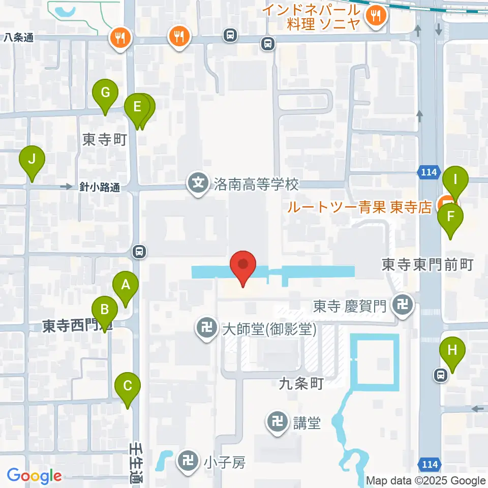 東寺宝物館周辺の駐車場・コインパーキング一覧地図