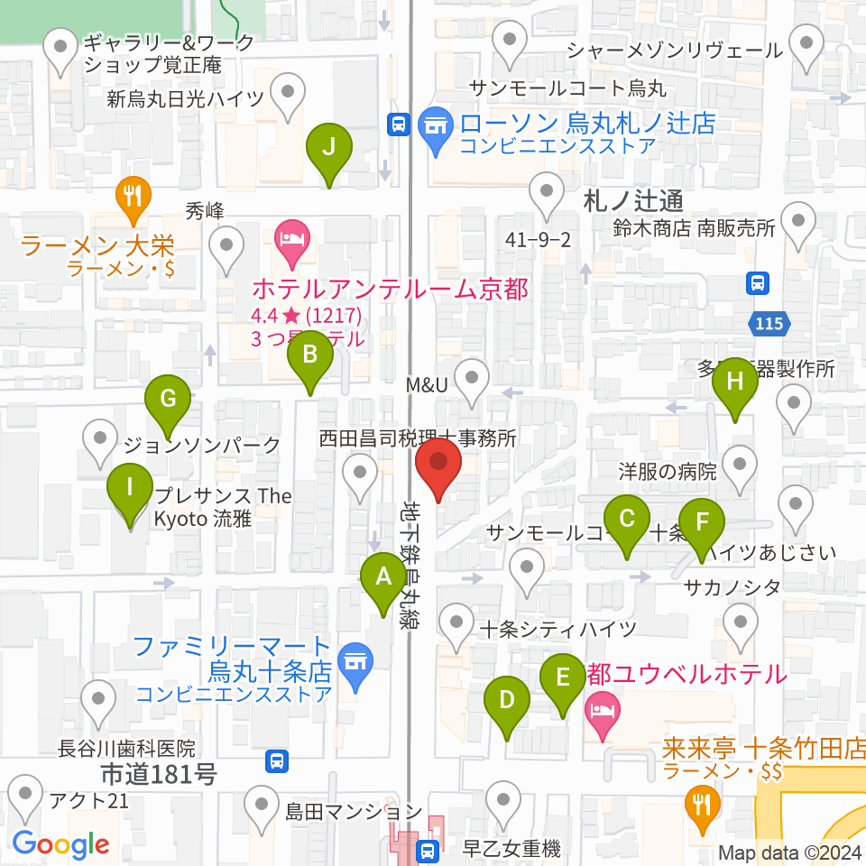マザーシップスタジオ周辺の駐車場・コインパーキング一覧地図