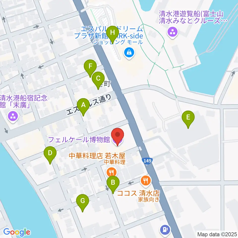 フェルケール博物館周辺の駐車場・コインパーキング一覧地図