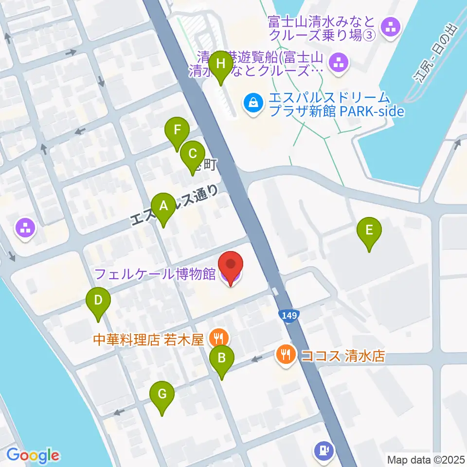 フェルケール博物館周辺の駐車場・コインパーキング一覧地図
