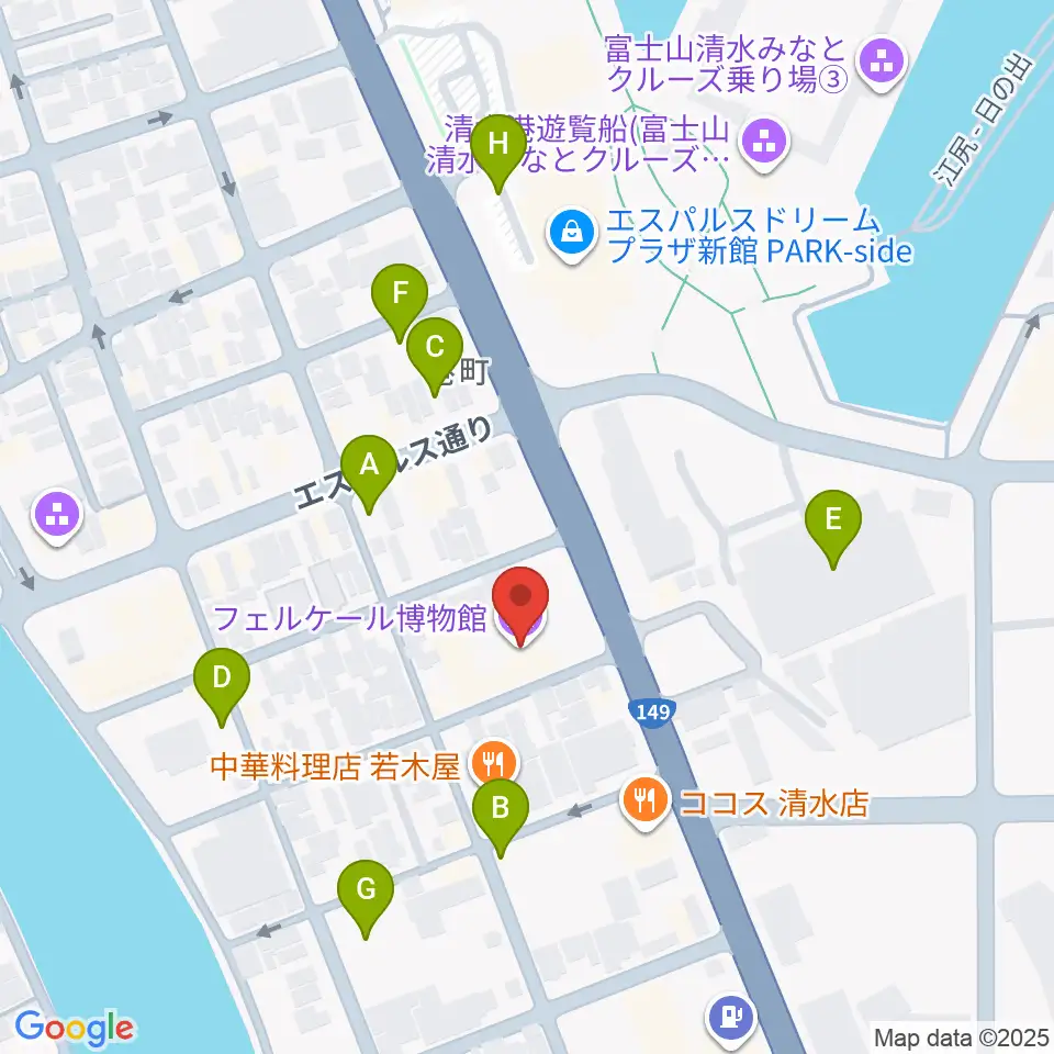 フェルケール博物館周辺の駐車場・コインパーキング一覧地図
