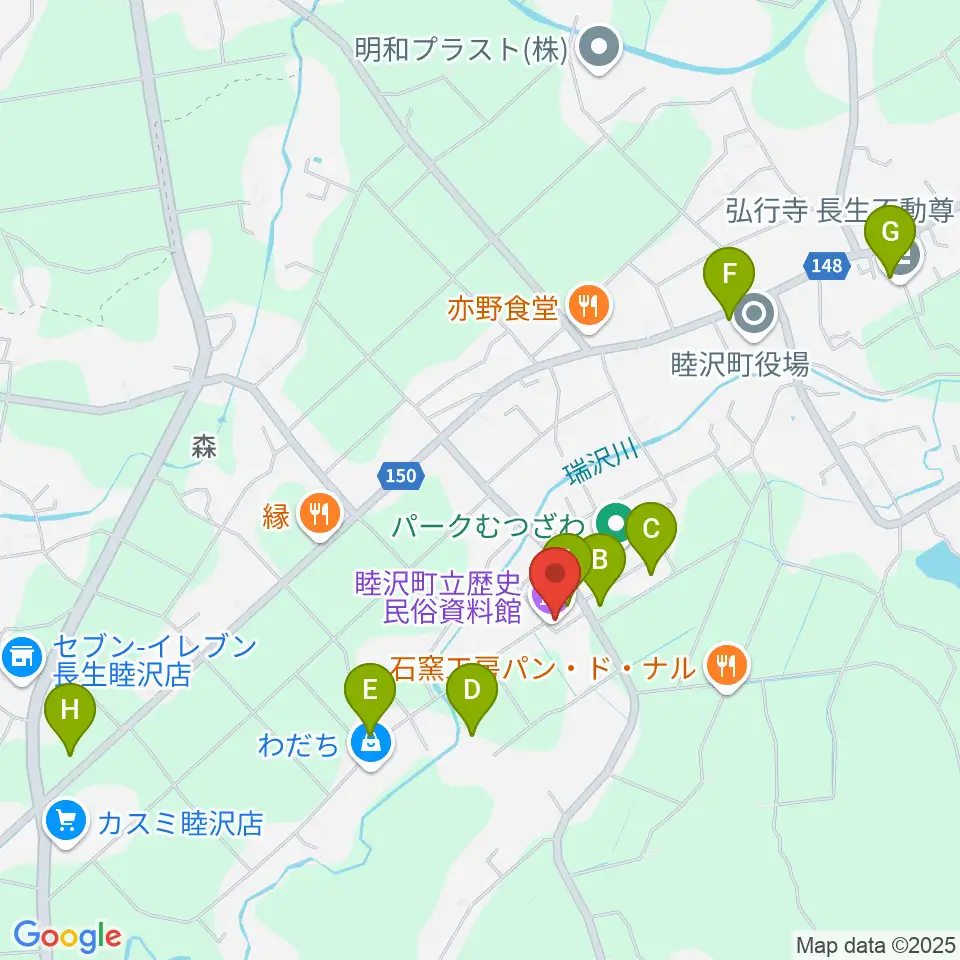 睦沢町立歴史民俗資料館周辺の駐車場・コインパーキング一覧地図