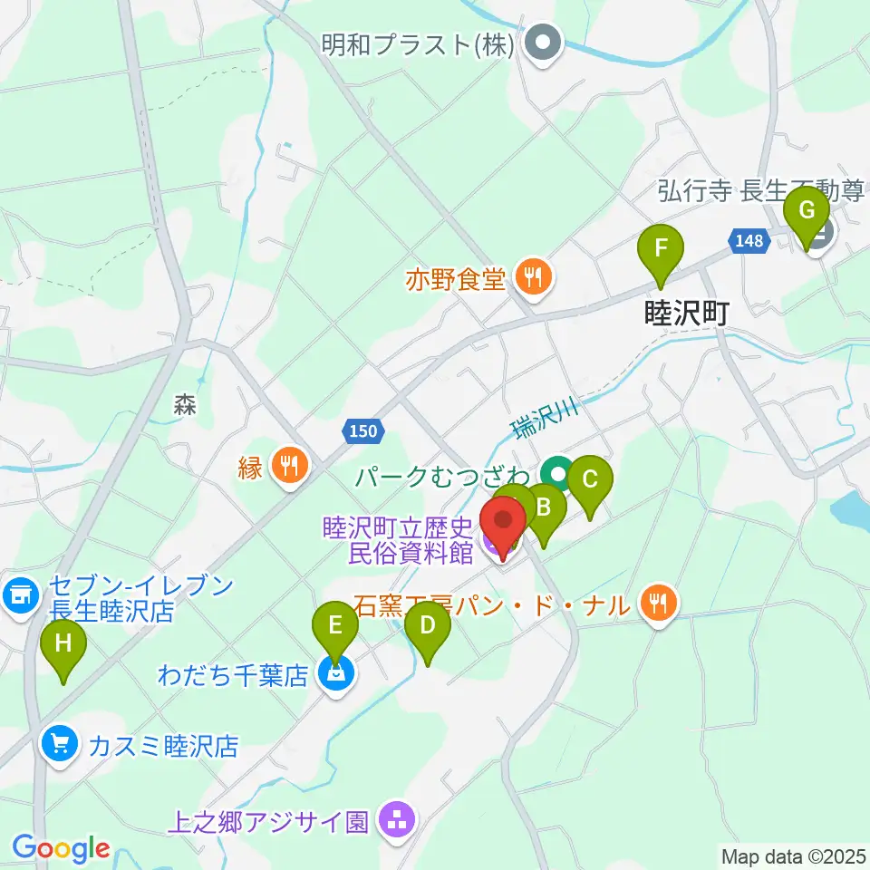 睦沢町立歴史民俗資料館周辺の駐車場・コインパーキング一覧地図