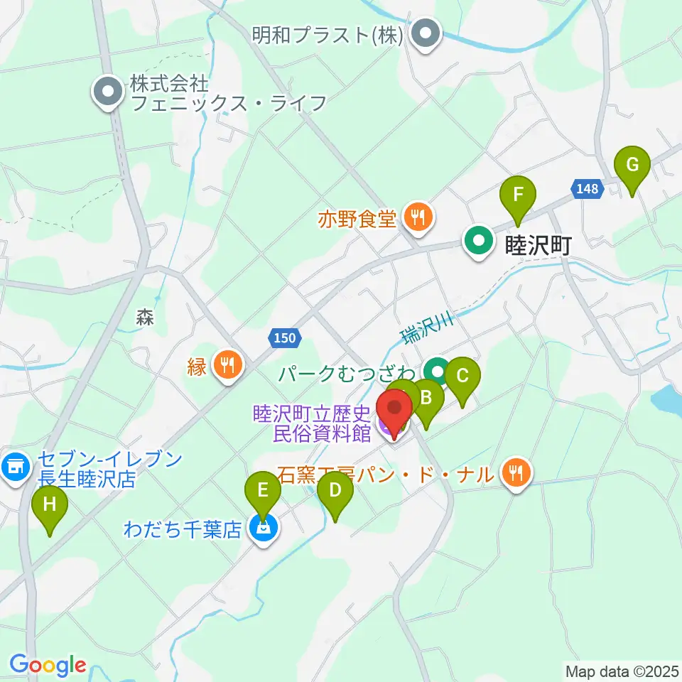 睦沢町立歴史民俗資料館周辺の駐車場・コインパーキング一覧地図