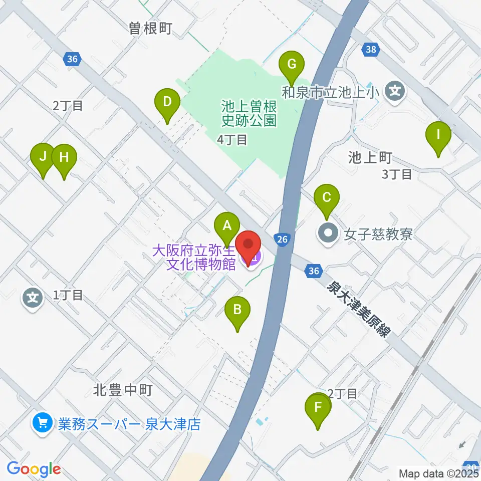 大阪府立弥生文化博物館周辺の駐車場・コインパーキング一覧地図