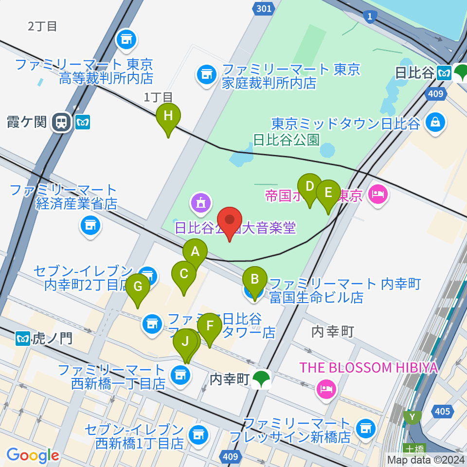 千代田区立日比谷図書文化館周辺の駐車場・コインパーキング一覧地図