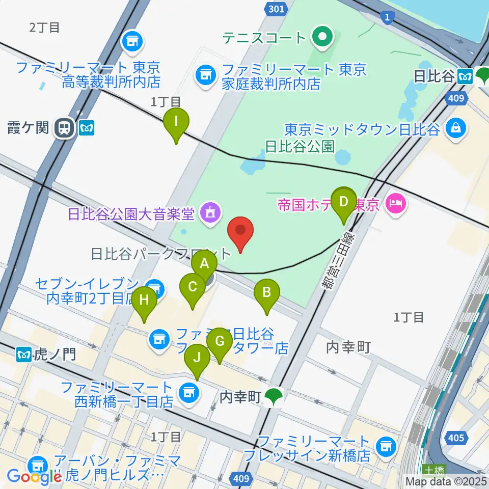 千代田区立日比谷図書文化館周辺の駐車場・コインパーキング一覧地図