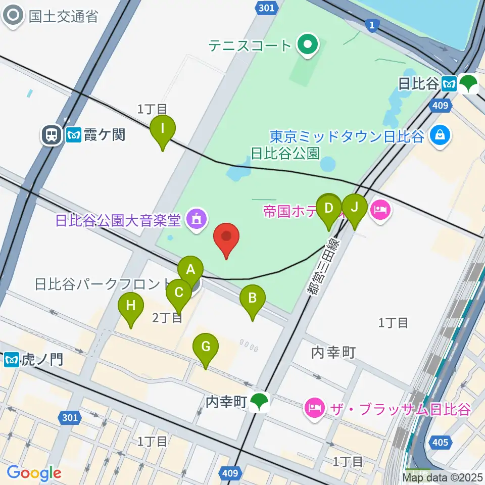 千代田区立日比谷図書文化館周辺の駐車場・コインパーキング一覧地図