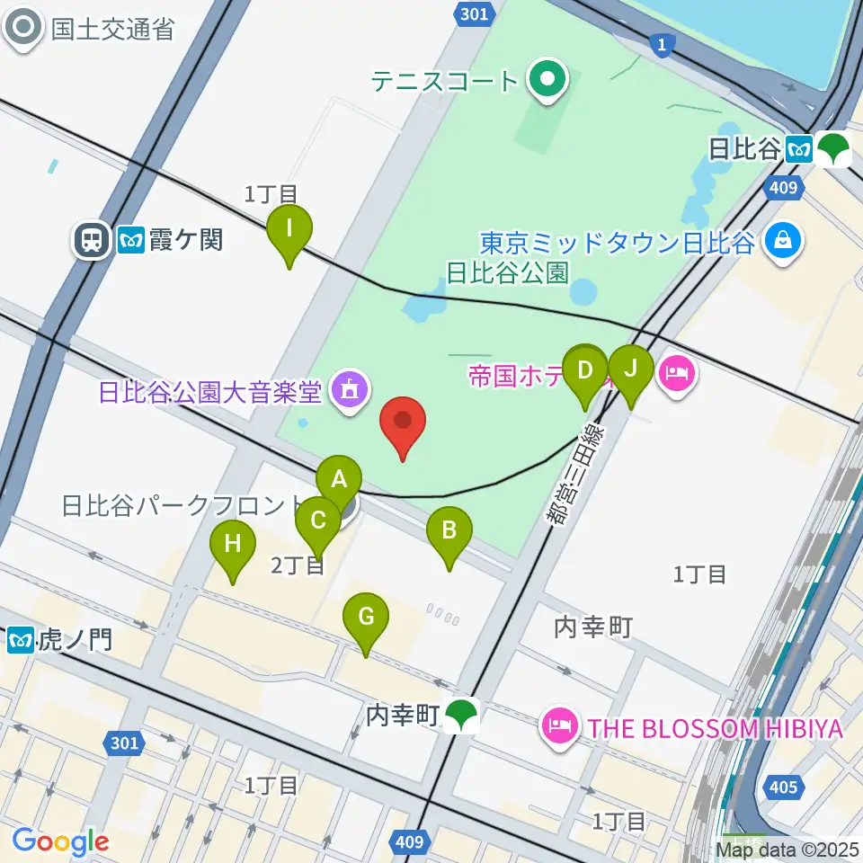 千代田区立日比谷図書文化館周辺の駐車場・コインパーキング一覧地図
