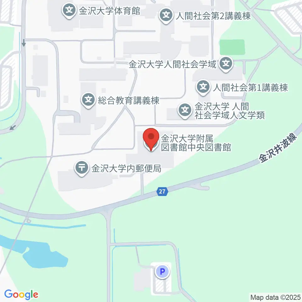 金沢大学資料館周辺の駐車場・コインパーキング一覧地図