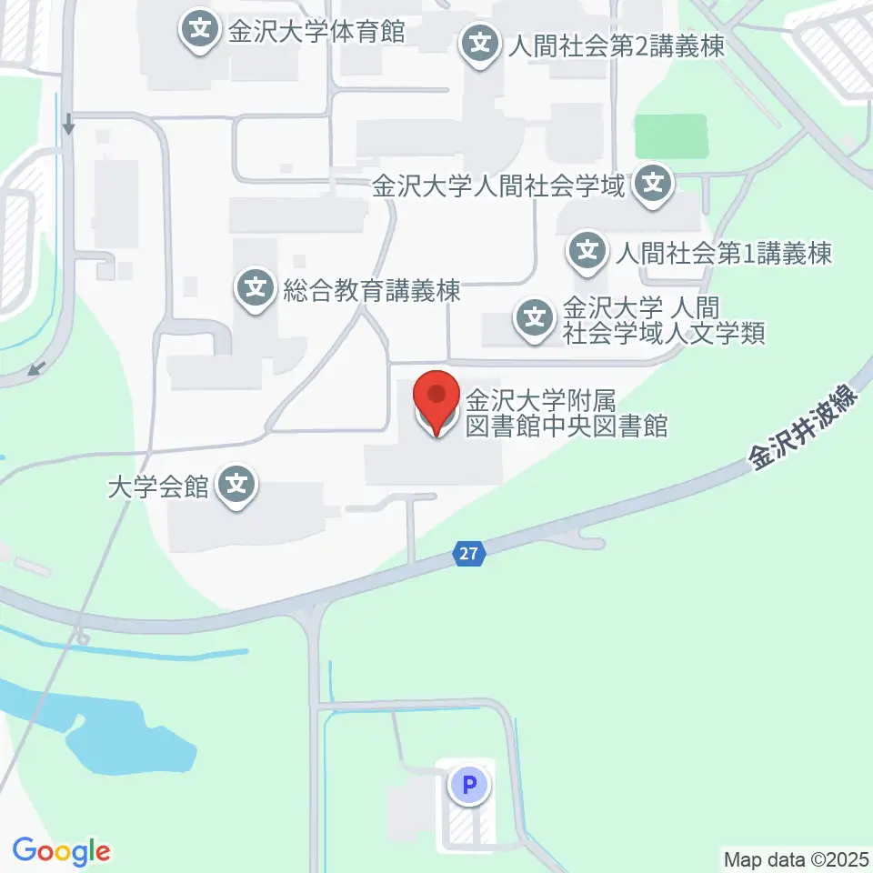 金沢大学資料館周辺の駐車場・コインパーキング一覧地図