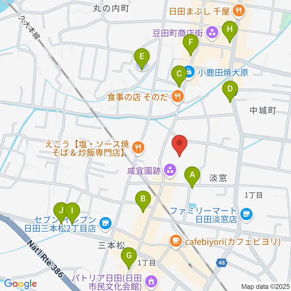 咸宜園教育研究センター周辺の駐車場・コインパーキング一覧地図