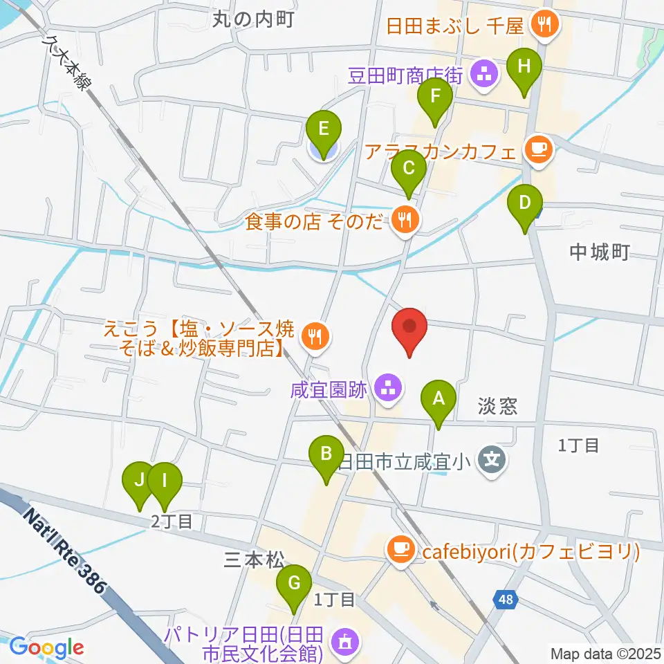 咸宜園教育研究センター周辺の駐車場・コインパーキング一覧地図