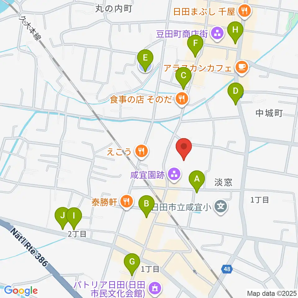 咸宜園教育研究センター周辺の駐車場・コインパーキング一覧地図