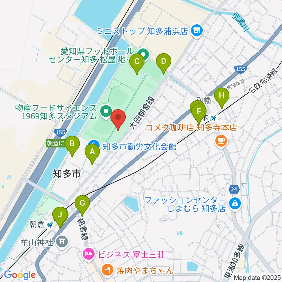 知多市歴史民俗博物館周辺の駐車場・コインパーキング一覧地図