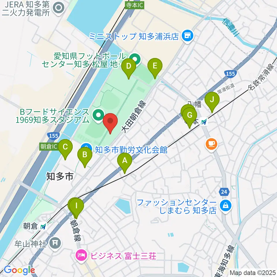 知多市歴史民俗博物館周辺の駐車場・コインパーキング一覧地図