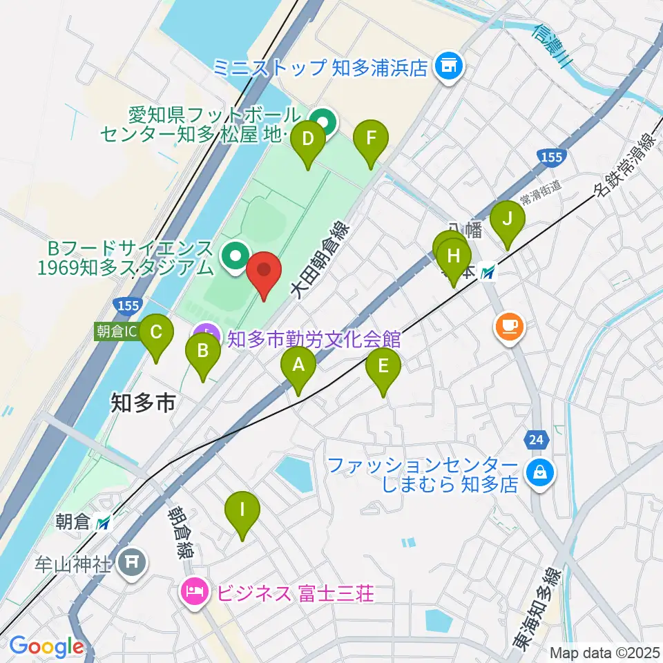 知多市歴史民俗博物館周辺の駐車場・コインパーキング一覧地図
