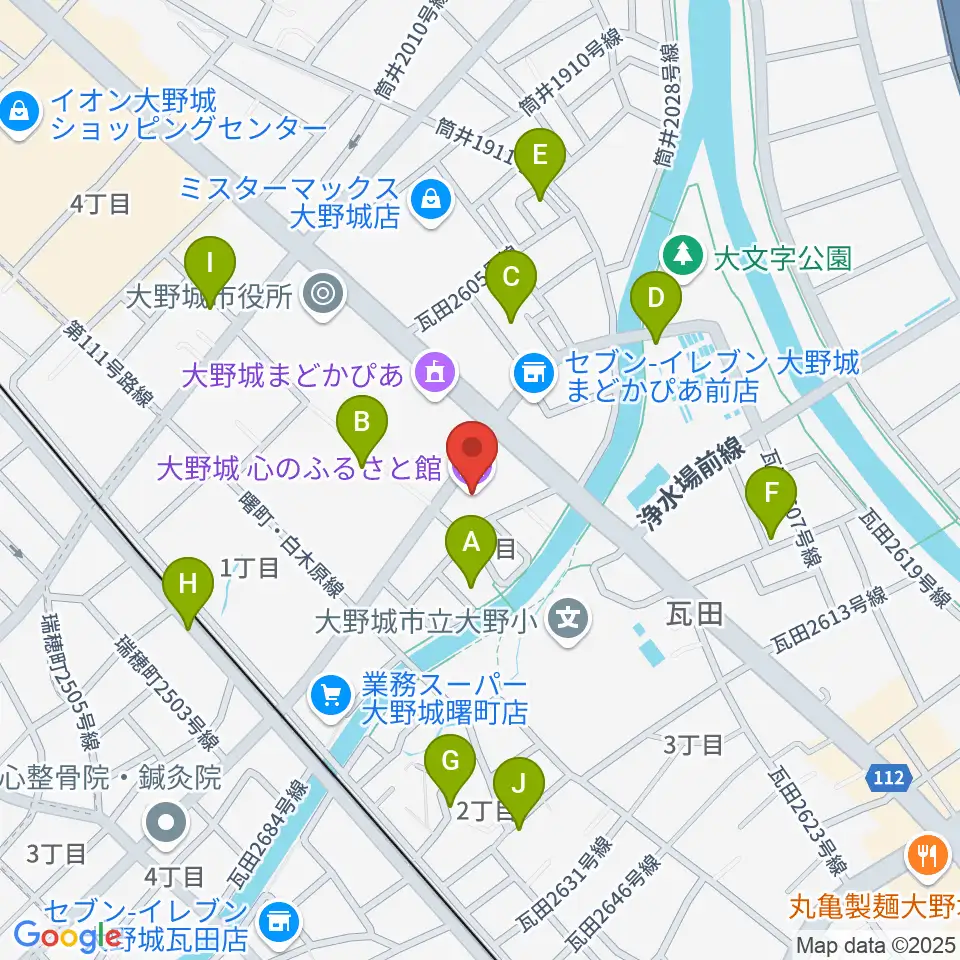 大野城心のふるさと館周辺の駐車場・コインパーキング一覧地図