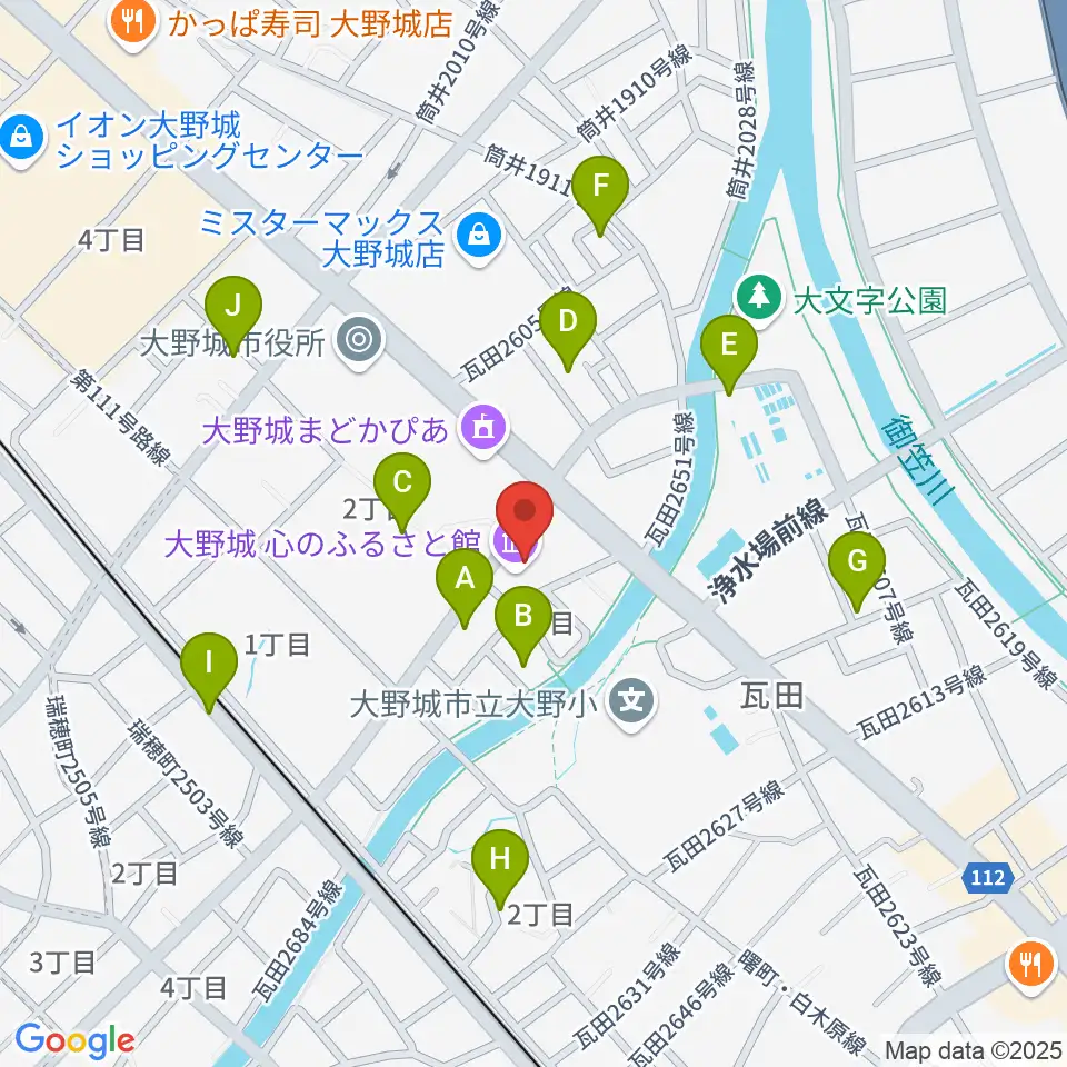 大野城心のふるさと館周辺の駐車場・コインパーキング一覧地図