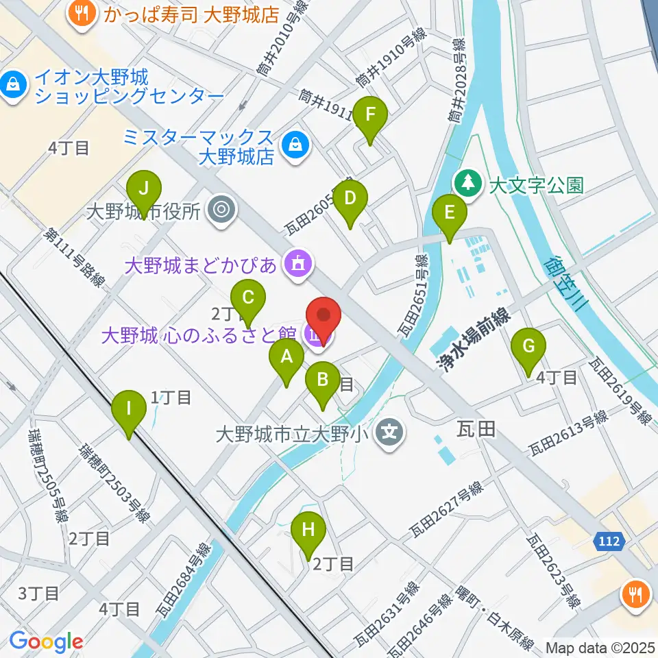 大野城心のふるさと館周辺の駐車場・コインパーキング一覧地図