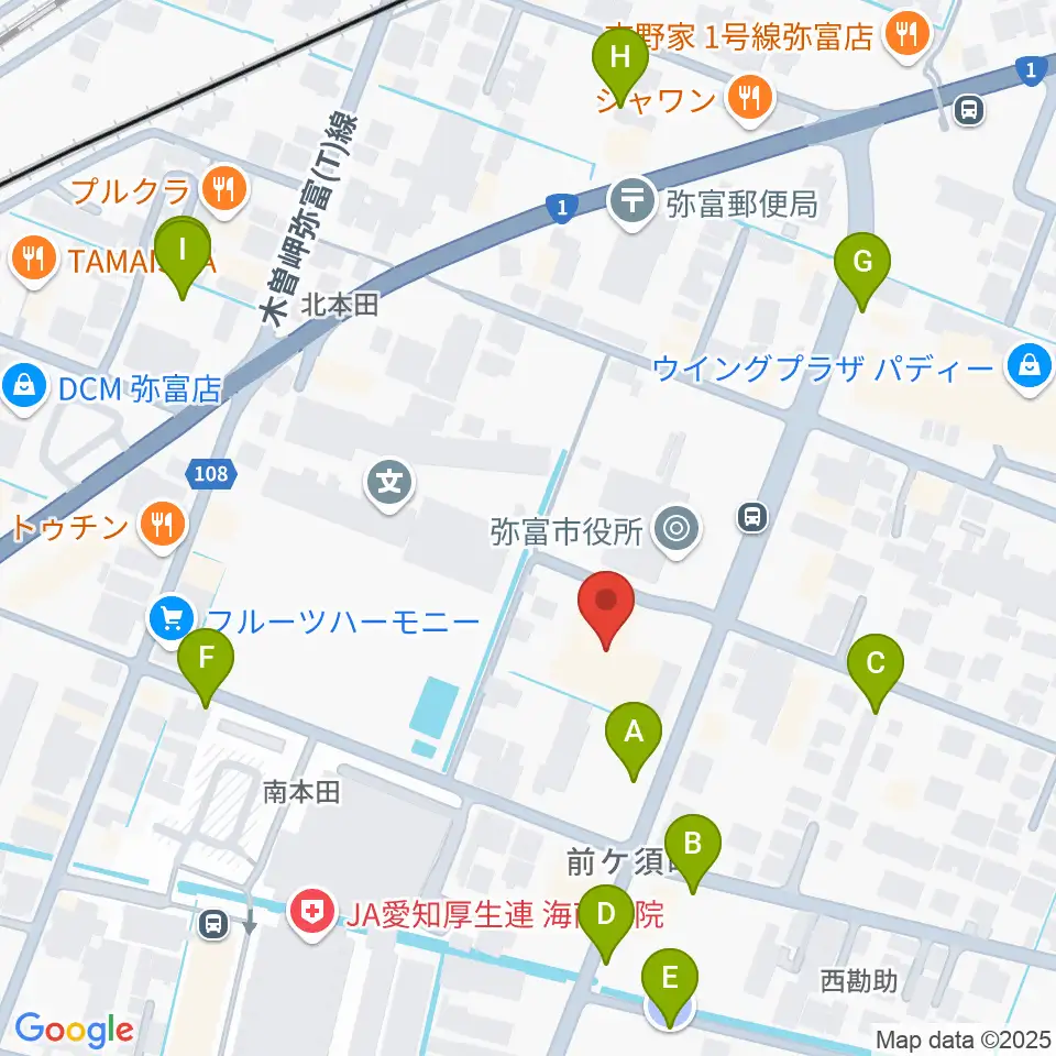 弥富市歴史民俗資料館周辺の駐車場・コインパーキング一覧地図
