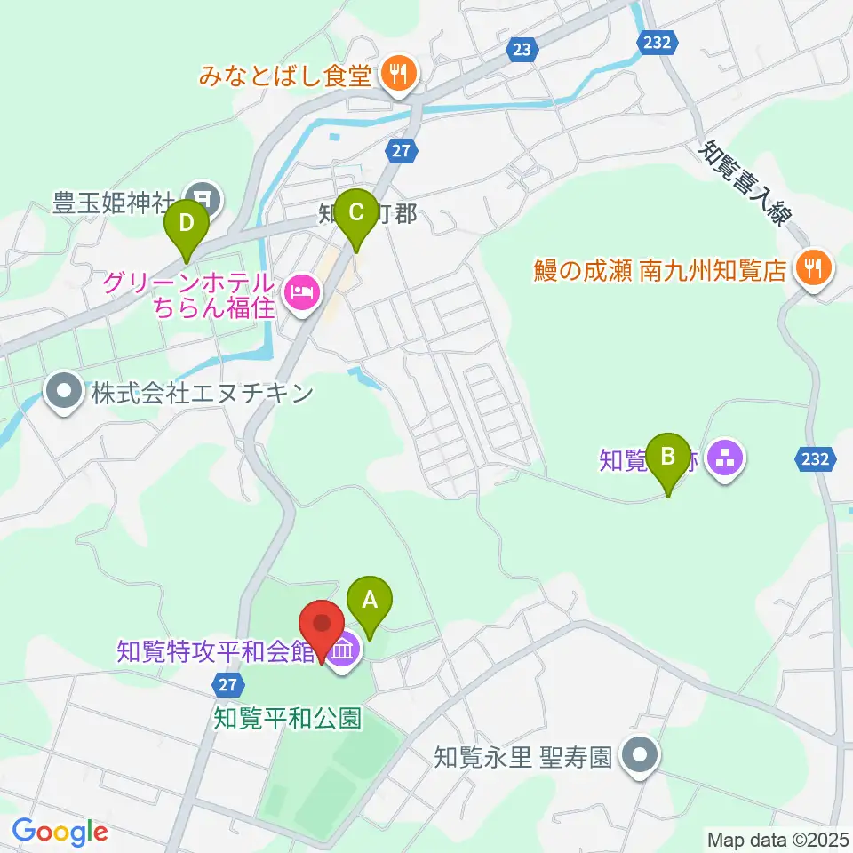 ミュージアム知覧周辺の駐車場・コインパーキング一覧地図