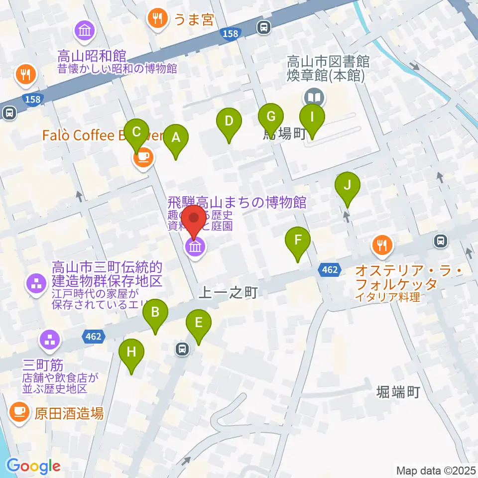 飛騨高山まちの博物館周辺の駐車場・コインパーキング一覧地図