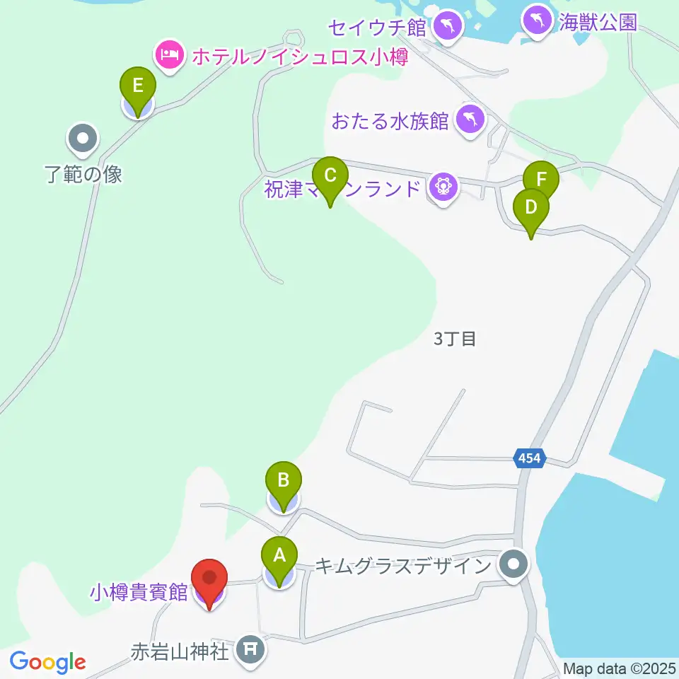 旧青山別邸・小樽貴賓館周辺の駐車場・コインパーキング一覧地図