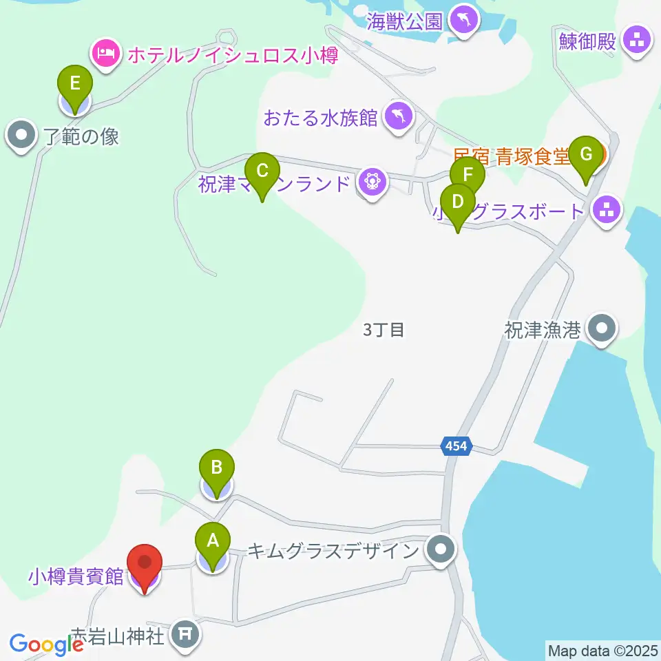 旧青山別邸・小樽貴賓館周辺の駐車場・コインパーキング一覧地図