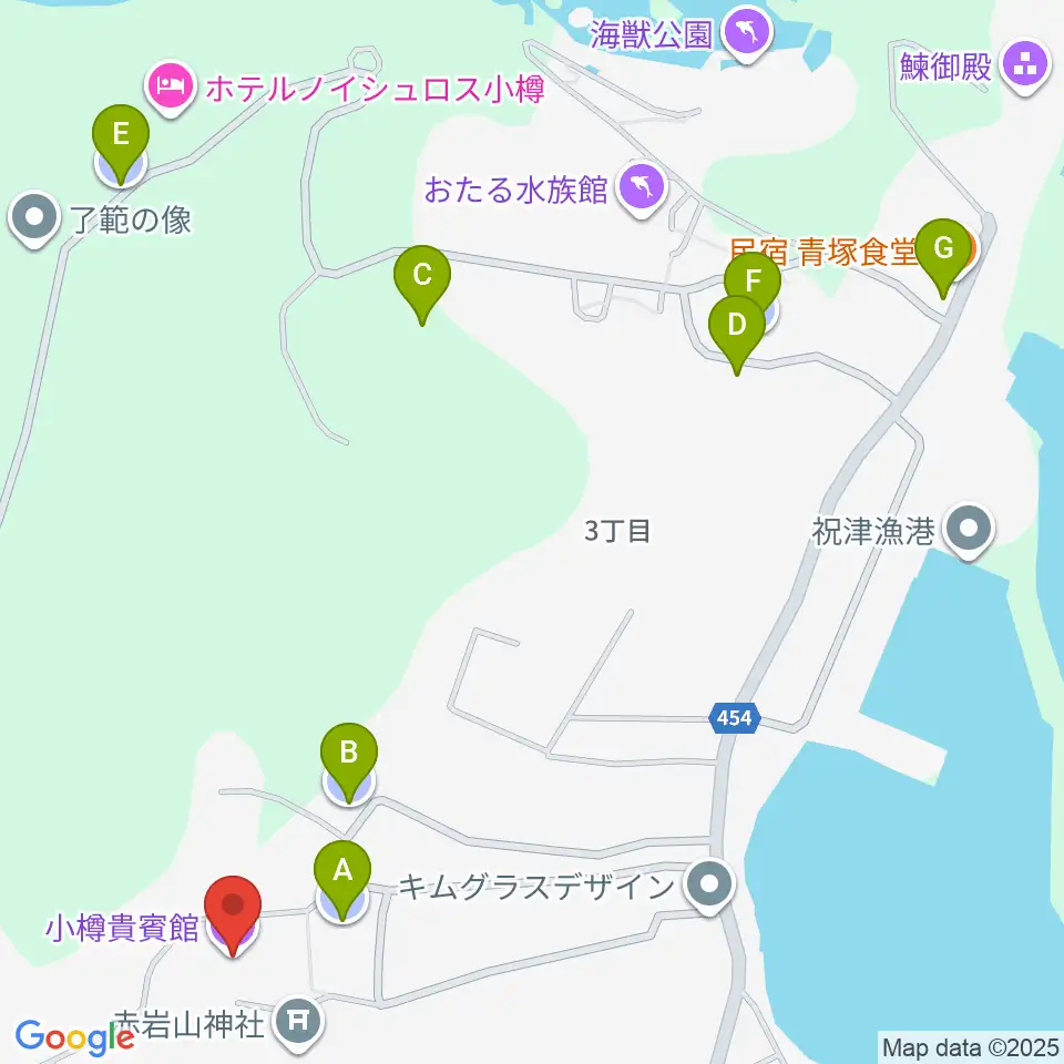 旧青山別邸・小樽貴賓館周辺の駐車場・コインパーキング一覧地図
