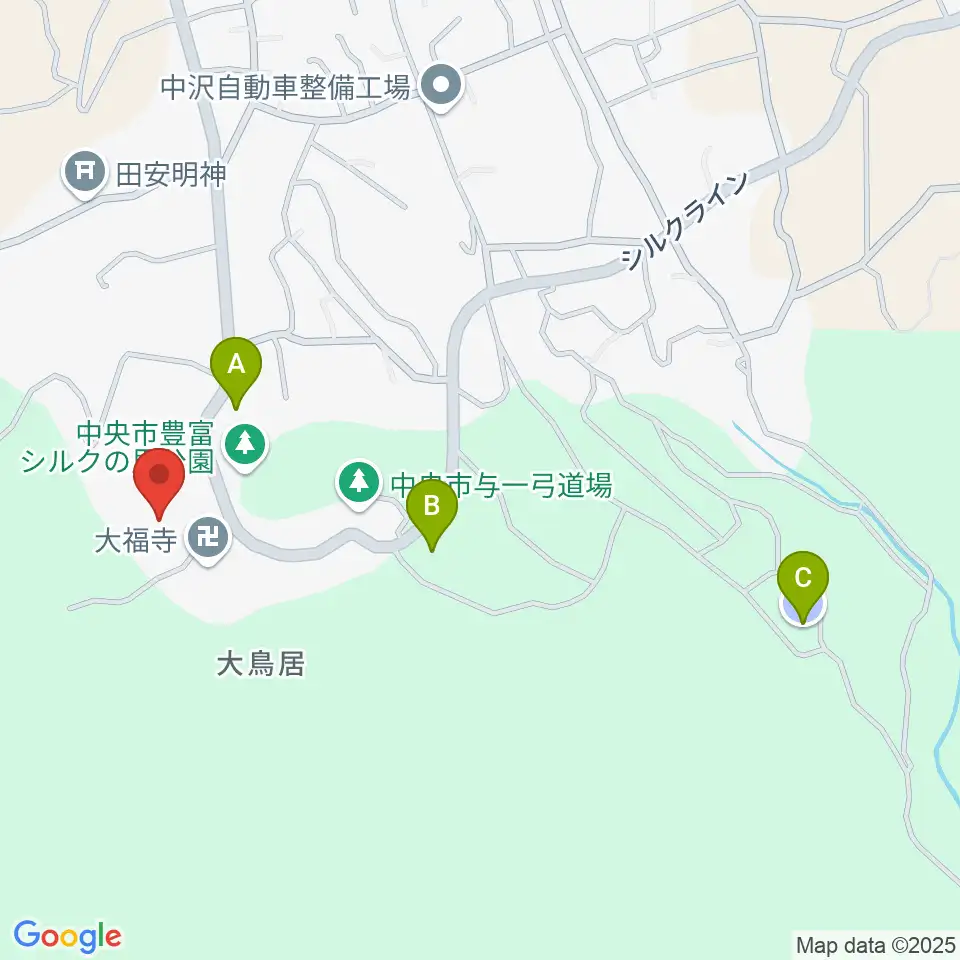 中央市豊富郷土資料館周辺の駐車場・コインパーキング一覧地図