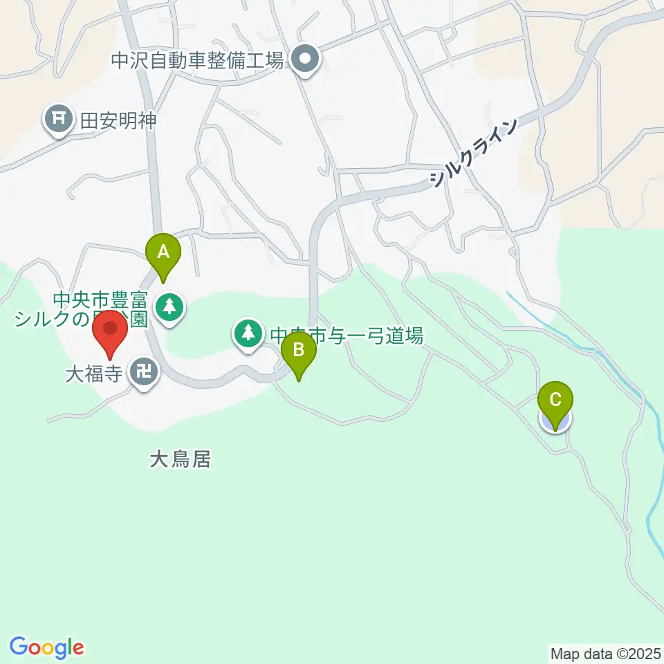 中央市豊富郷土資料館周辺の駐車場・コインパーキング一覧地図