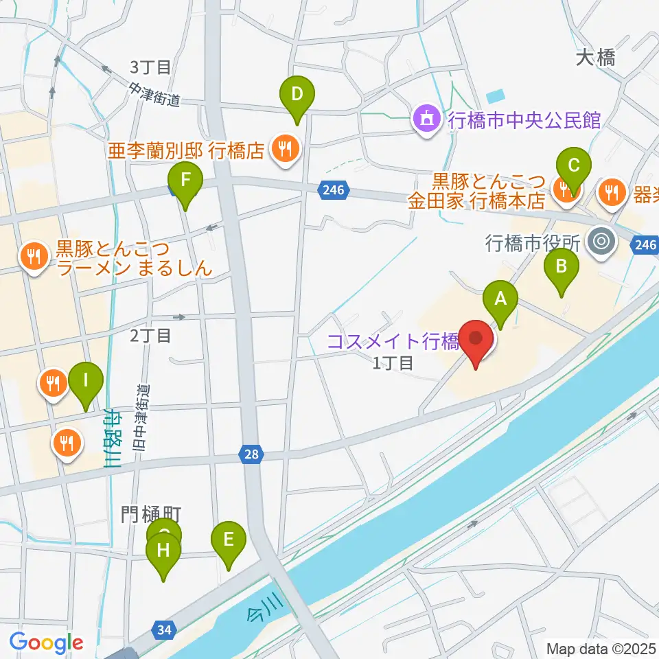 行橋市歴史資料館周辺の駐車場・コインパーキング一覧地図