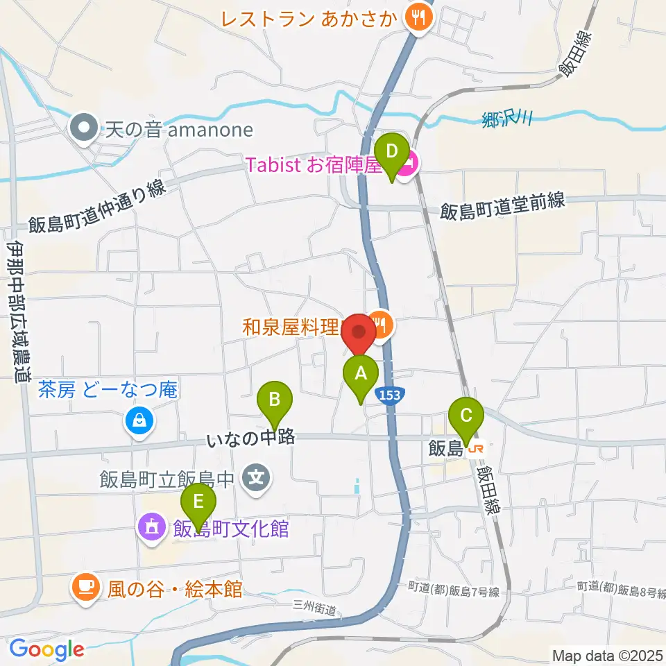 飯島町歴史民俗資料館・飯島陣屋周辺の駐車場・コインパーキング一覧地図