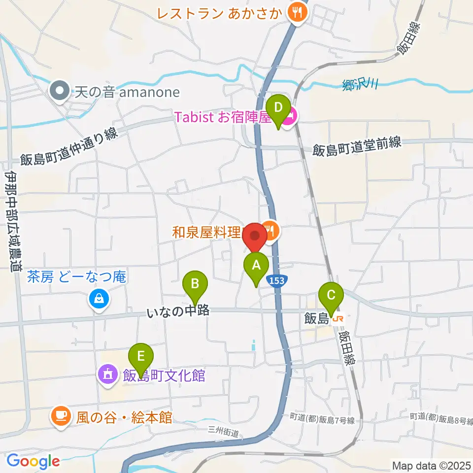 飯島町歴史民俗資料館・飯島陣屋周辺の駐車場・コインパーキング一覧地図