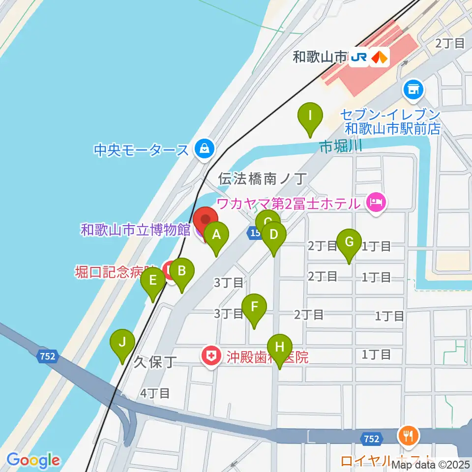 和歌山市立博物館周辺の駐車場・コインパーキング一覧地図