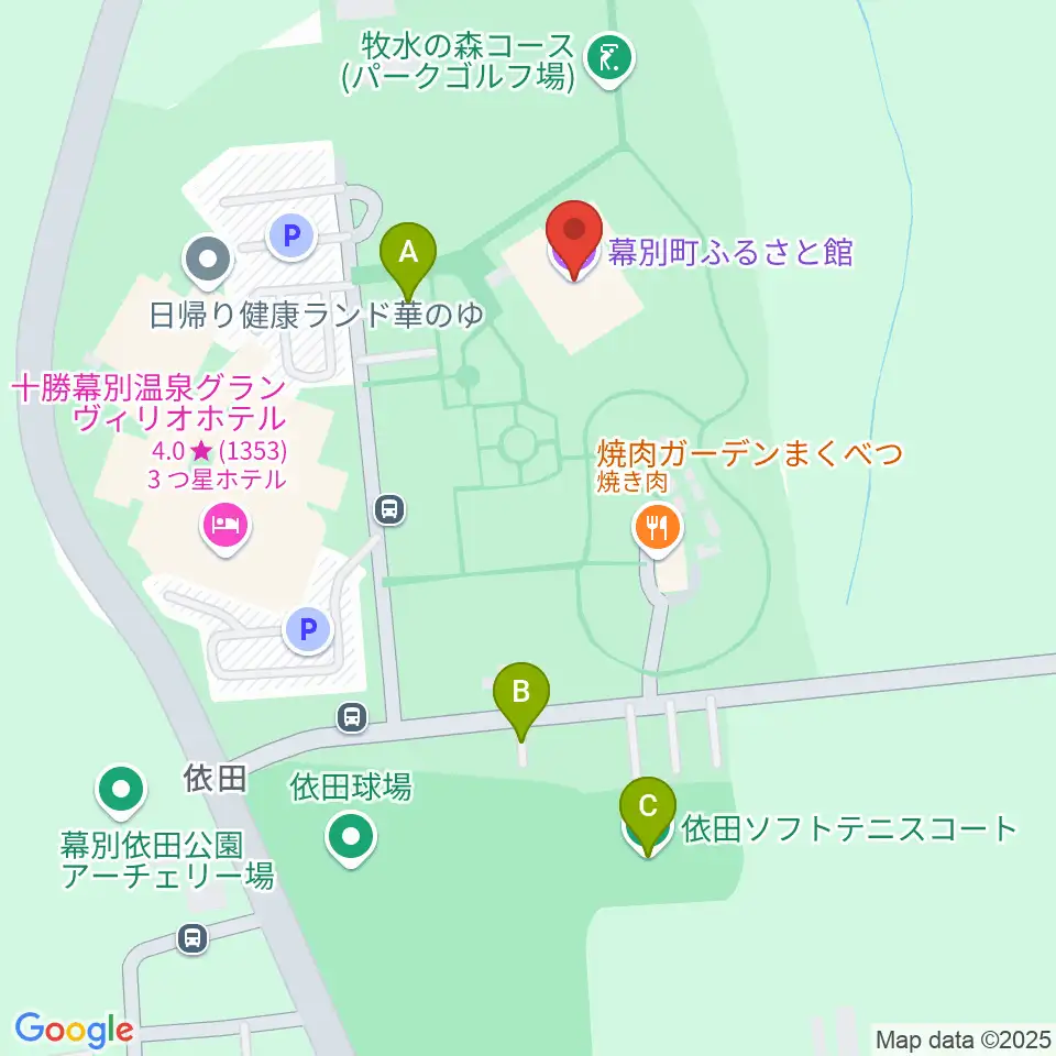 幕別町ふるさと館周辺の駐車場・コインパーキング一覧地図