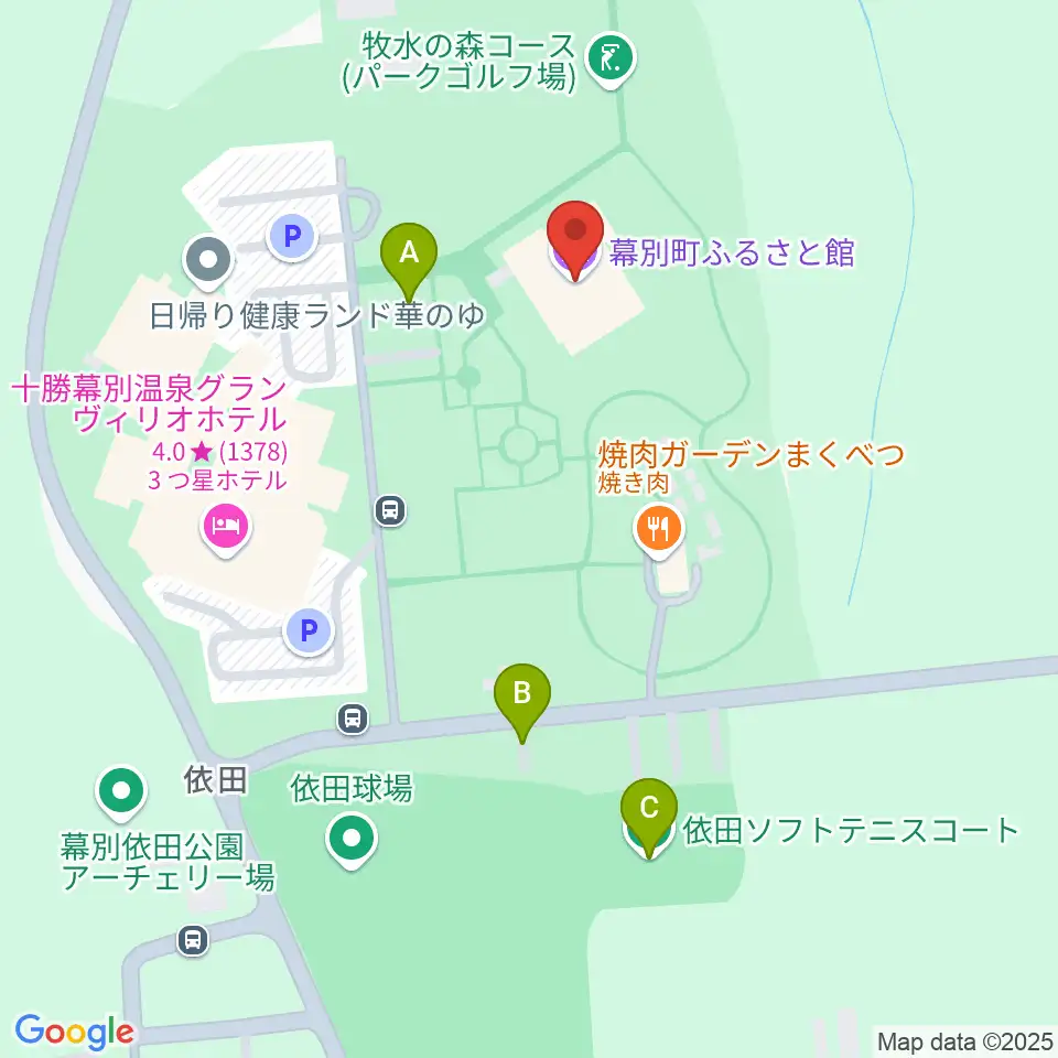 幕別町ふるさと館周辺の駐車場・コインパーキング一覧地図