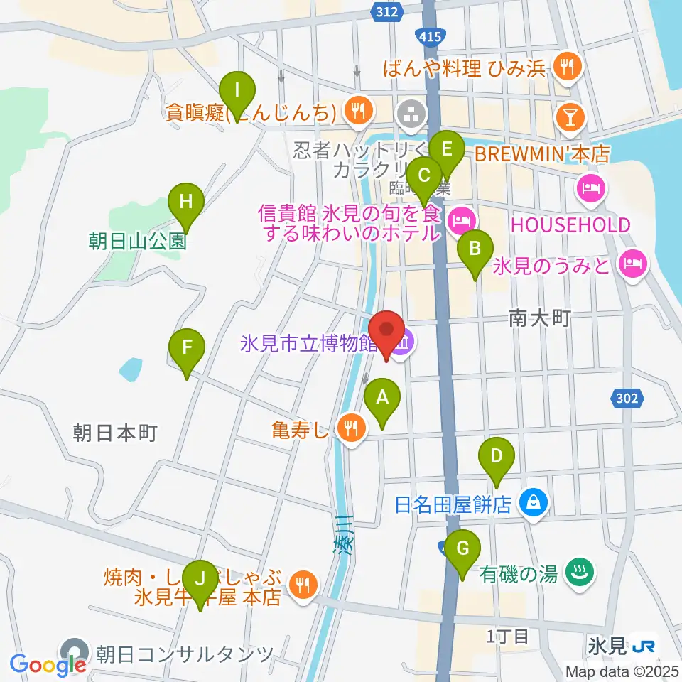 氷見市立博物館周辺の駐車場・コインパーキング一覧地図